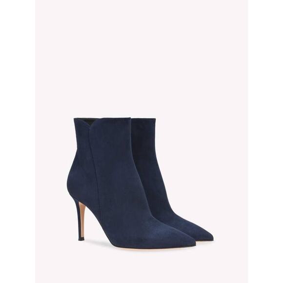 Gianvito Rossi Levy 85mm Ankle Boots in Denim Suede 41 - Picture 2 of 4